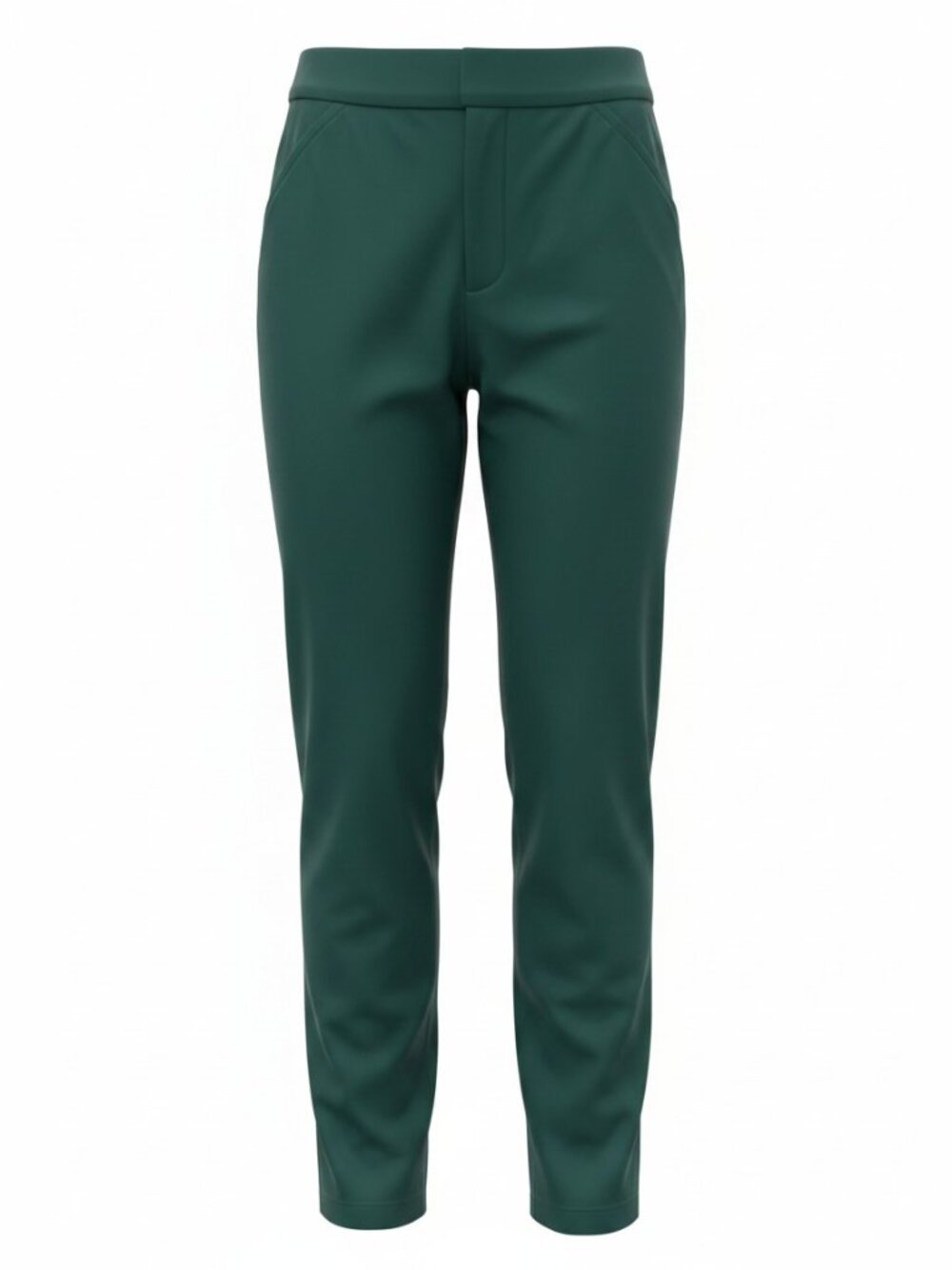 Quiet Luxury Slim Tailored Ankle Pants Forest Green Pull-On Workwear Sz 14